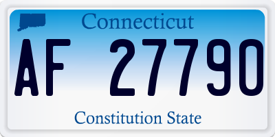 CT license plate AF27790