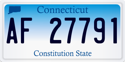 CT license plate AF27791