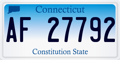 CT license plate AF27792
