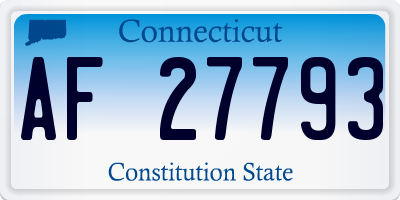 CT license plate AF27793