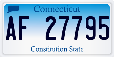 CT license plate AF27795
