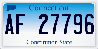 CT license plate AF27796