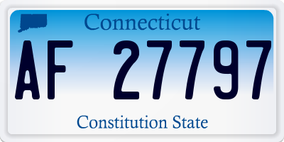 CT license plate AF27797