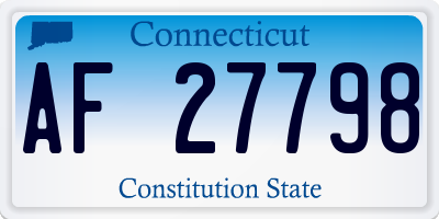 CT license plate AF27798