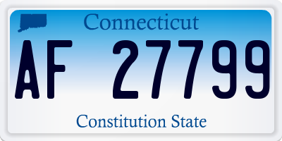 CT license plate AF27799