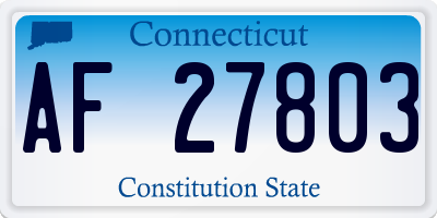 CT license plate AF27803