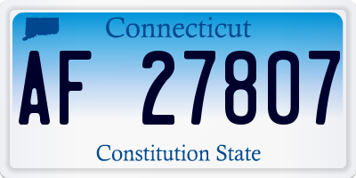 CT license plate AF27807
