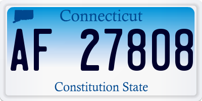 CT license plate AF27808