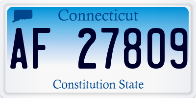 CT license plate AF27809