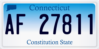 CT license plate AF27811