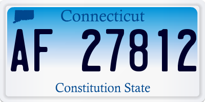 CT license plate AF27812