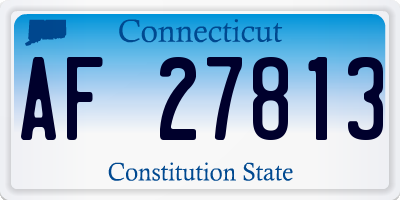 CT license plate AF27813