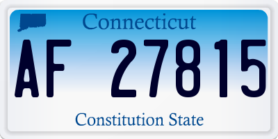 CT license plate AF27815