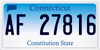 CT license plate AF27816