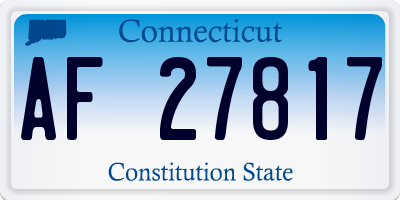 CT license plate AF27817