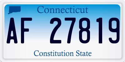 CT license plate AF27819