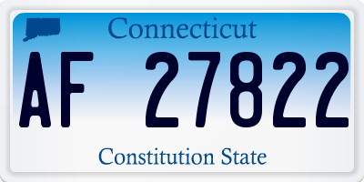 CT license plate AF27822