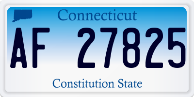 CT license plate AF27825