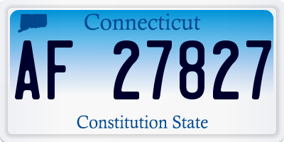 CT license plate AF27827
