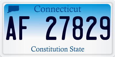 CT license plate AF27829