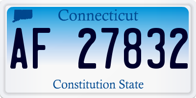CT license plate AF27832
