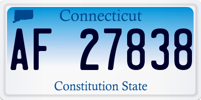 CT license plate AF27838