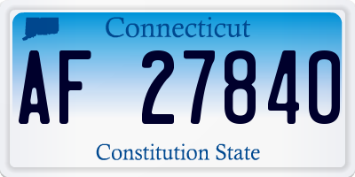 CT license plate AF27840