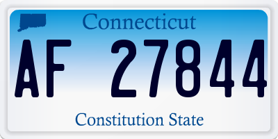 CT license plate AF27844