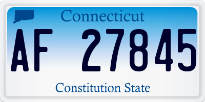 CT license plate AF27845