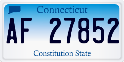 CT license plate AF27852