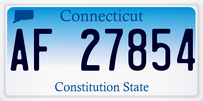 CT license plate AF27854