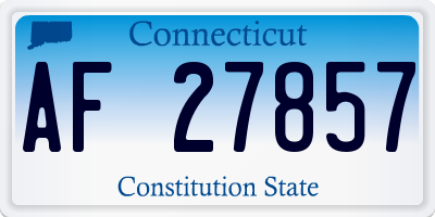 CT license plate AF27857