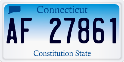 CT license plate AF27861