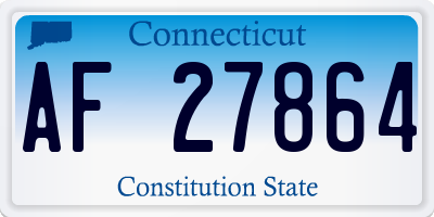 CT license plate AF27864