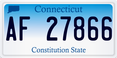 CT license plate AF27866
