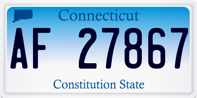 CT license plate AF27867