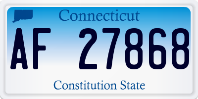 CT license plate AF27868
