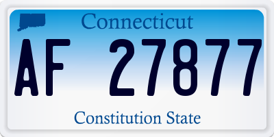 CT license plate AF27877