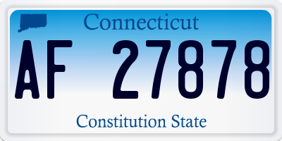 CT license plate AF27878