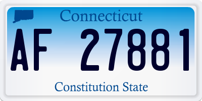 CT license plate AF27881