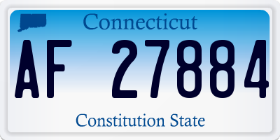 CT license plate AF27884