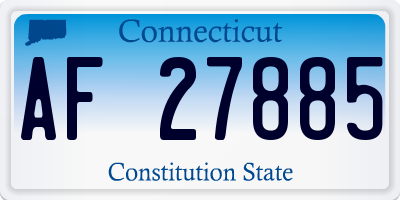 CT license plate AF27885
