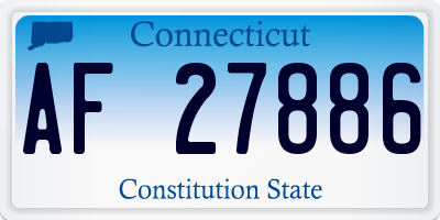 CT license plate AF27886