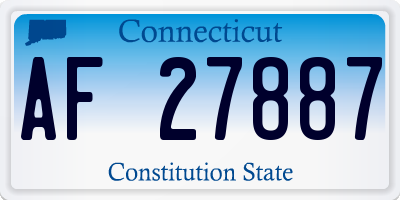 CT license plate AF27887