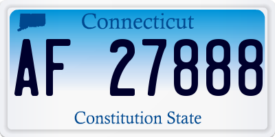 CT license plate AF27888