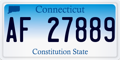 CT license plate AF27889