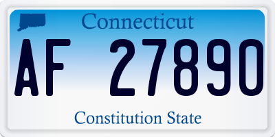 CT license plate AF27890