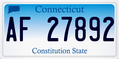 CT license plate AF27892