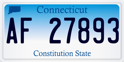 CT license plate AF27893