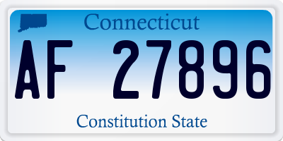 CT license plate AF27896